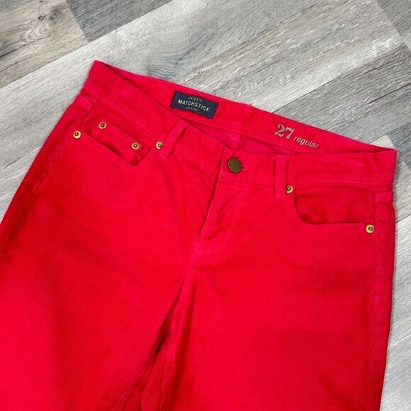 J. Crew Matchstick Micro Corduroy Pants Low Rise Red 27 - Picture 4 of 13